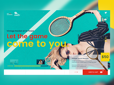 Rakèt Vintage Racket Website adobexd app design concept design design design web follow me frontend design ui design website design