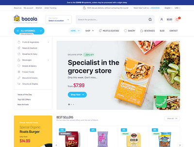 Bacola branding design grocery ui