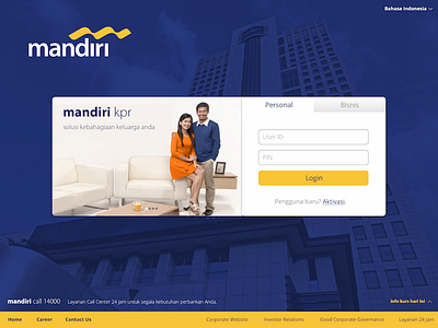Bank Mandiri iBanking Sign-in Page bank banking corporate ibanking indonesia mandiri redesign