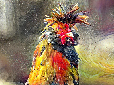 Ruffled feathers art chicken design illustration