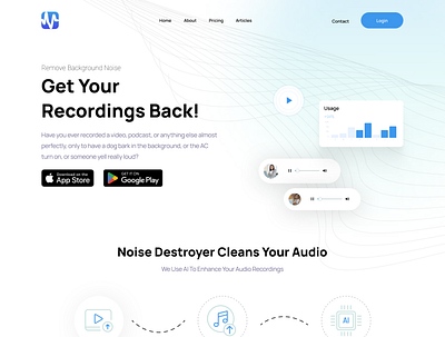 Noise Destroyer branding design figma graphic design illustration ui ux vector website design