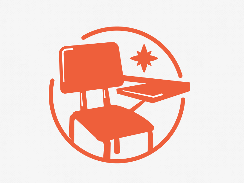DonorsChoose.org Logo Evolution animation chair evolution gif logo mark