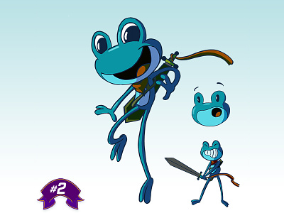#2 A Brave Frog, full of Courage adventurer amphibian frog sword warrior