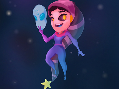 Nightmare Redux character characterdesign design dreams galaxy girl mask nightmare space star