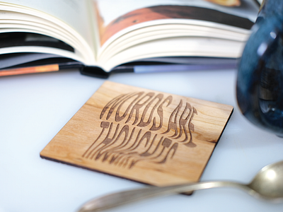 Words Are Thoughts - Custom Wood Coaster