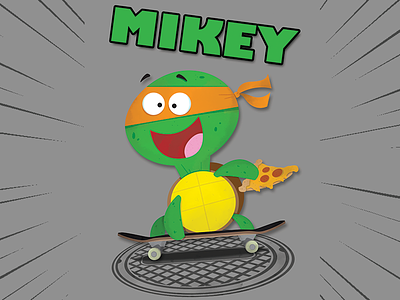 Michelangelo cartoon character design illustration mutant teenage turtle