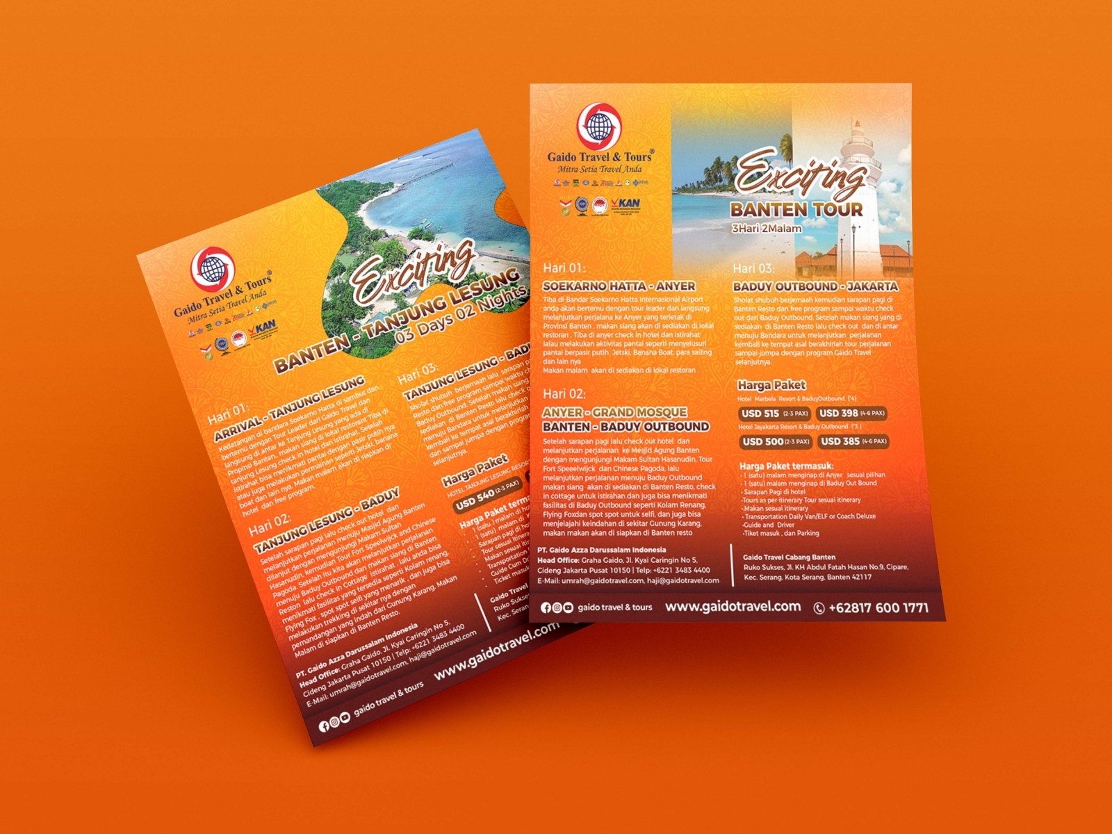 Flyer/ Brochure Gaido Travel & Tours by Husein Yusuf Izzatulloh on Dribbble