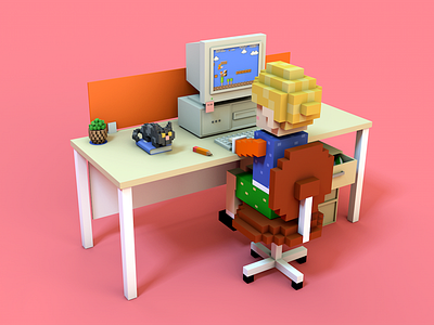 play game 8bit c4d game ps