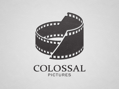 Colossal Pictures black colossal colosseum epic film logo simple