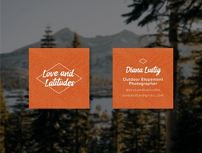 Business Cards for Love and Latitudes adventure design brand identity branding business cards design elopement illustration outdoors outdoors design photography wedding