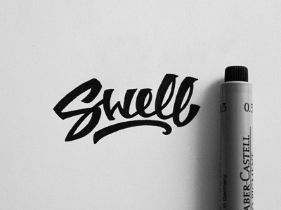 Swell Sketch black and white calligraphy hand lettering letter lettering logo logotype olga vasik sketch swell typography