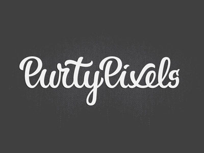 Purty Pixels Logo brush brush lettering calligraphy custom lettering hand lettering lettering logo design logotype olga vasik typography