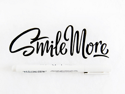 Smile More Shot brush brush lettering custom lettering lettering scripty sketch smile type typography