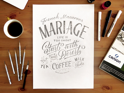 Mariage brush brush lettering coffee composition custom lettering layout lettering photo script type typography