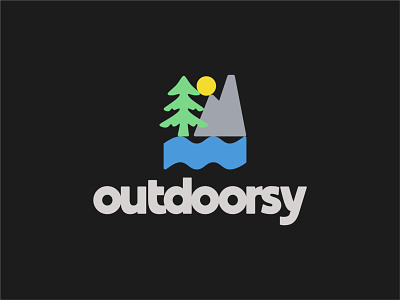 Outdoorsy brand branding design fir forest geometric geometric grotesque illustration logo logotype mountain nature outdoors print retro spruce type typography wilderness