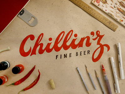 Chillin'z 2 beer bold design lettering logo logotype photo script sketch type typography
