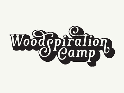 Woodspiration Camp 70s custom lettering layout lettering logo logotype shading type typography woodspiration