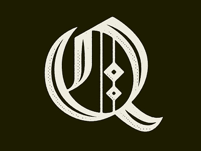 Editorial Q blackletter caps drop cap editorial gothic illustration lettering typography