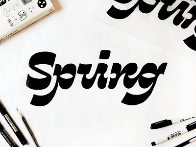 Spring Shot design editorial lettering logo logotype script sketch spring type typography