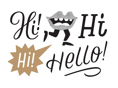 Hello wip 2 design greetings hello illustration layout lettering lips postcard script type typography