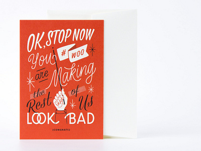 Congrats card card cardnest illustration layout lettering postcard typography