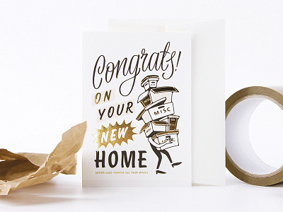 New Home Card card congratulation design layout lettering postcard typography