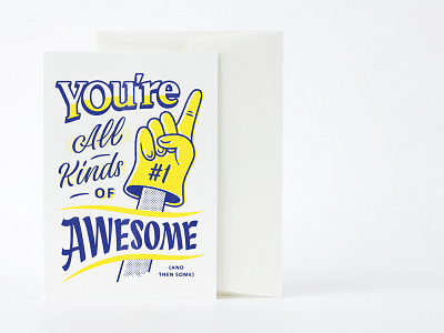 Awesome Card illustration layout lettering postcard typography