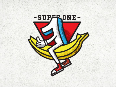 Super one banana logo one simbole super texture vector