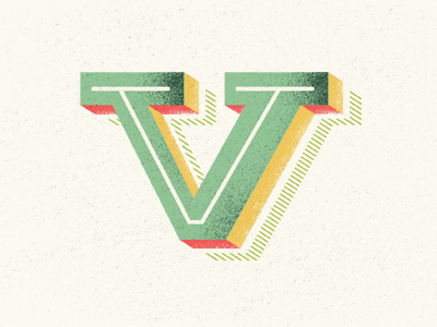 self_logo lettering typography retro texture old-fashioned letter v initials vector