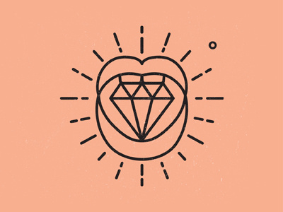diamond lips diamond illustration lines lips logo logotype shining simple vector