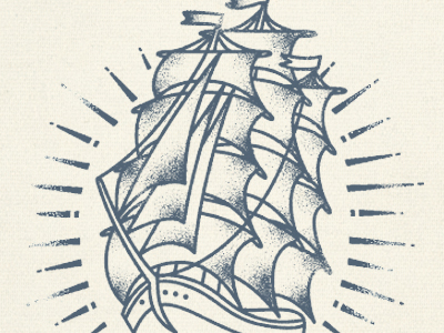 Ship print illustration print sailing sailor sea ship texture