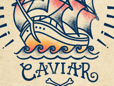 Ship print colour illustration print sailing sailor sea ship texture