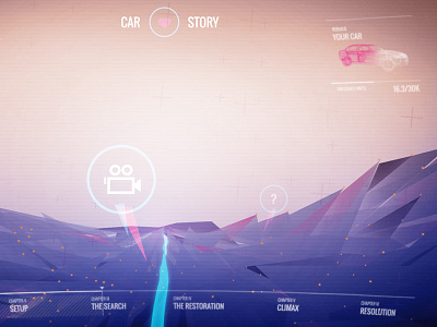 Helmet UI car game interactive story