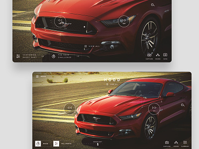 Mustang Customizer app car circle customizer navigation ui ux webdesign webgl