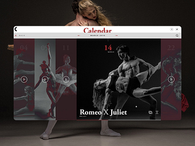 National Opera Calendar app calendar event interface navigation rollover select ui