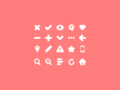 Rounded Icon Set arrow close comment cute edit eye home icon kit like location mobile reload round search set ui vector warning zoom