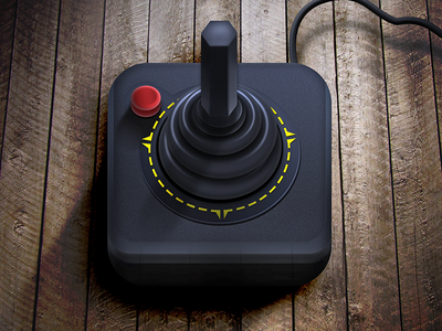 Atari Joystick iOS Icon 80s app apple atari black bookmarklet button classic icon iconic joystick photoshop plastic red touch video games wood yellow