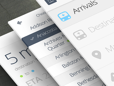 MetroLite App blue bus clean icons metro mobile web phone gap public transit soft transport transportation white wmata
