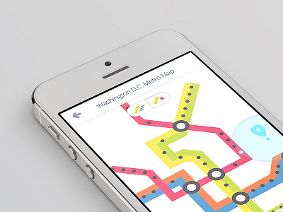 MetroLite Map app clean concept flat ios map metro minimal mobile re design sencha simple washington dc