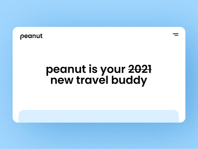 Peanut – Your New Travel Buddy app brand chrome clean exploration interaction landing mobile mvp ui ux web white