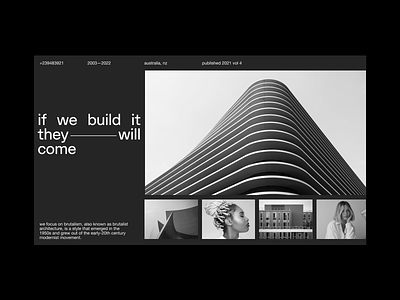 If we build it architecture black brutalist color design editorial explorations figma greyscale identity monotone online product study type ui unsplash web