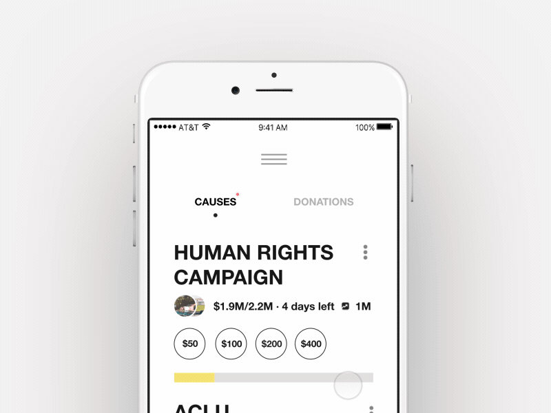 Fight the fight! (but in style) after effects app cause clean donate fight help minimal mobile principle senate white