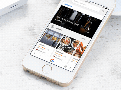 Eat & Drink Mini-app on Google Search apps core dining google ixd material search sports ui ux weather
