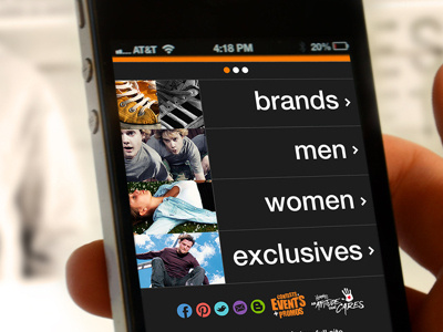 Journeys Footwear black clean ecommerce genesco interactive interface ios ipad journeys minimal mobile orange retail shop skate social web