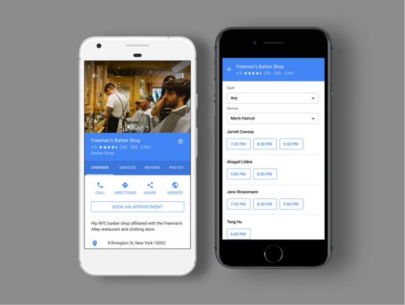 Bookings across Google [Throwback] app blue clean google interaction ios mobile ui ux white