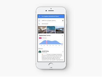 Live Popular Times on Google Search & Maps clean design google graph interaction ios maps material mobile motion ui ux white