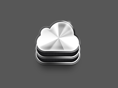 Cloud Icon black cloud color data disk icon recovery silver skeumorphic skuemorphic vector white