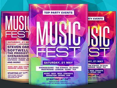 Free Music Fest Party Flyer banners concert event festival flyer free freebie music nightclub party print promoter