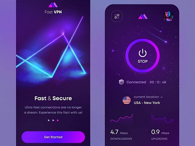 Fast and Secure VPN adobe adobexd app branding cool design illustration logo privacy secure ui ux vector vpn