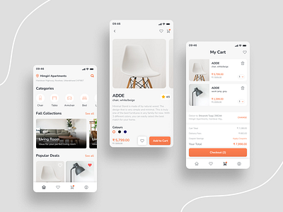 E-commerce Mobile App android app ecommerce ecommerce app figma furniture furniture app furniture store mobile app product design ui ux